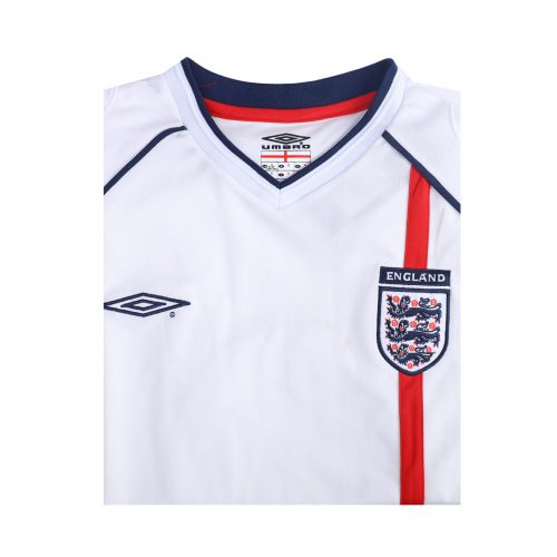 Beckham #7 Retro England Home Jersey World Cup 2002 Image 5
