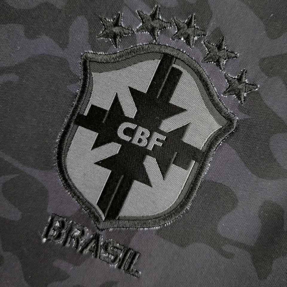 2022 Brazil Black Fans Soccer Jersey Detail 3