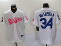 Men's Los Angeles Dodgers Fernando Valenzuela #34 White Limited Game Player Jerseys