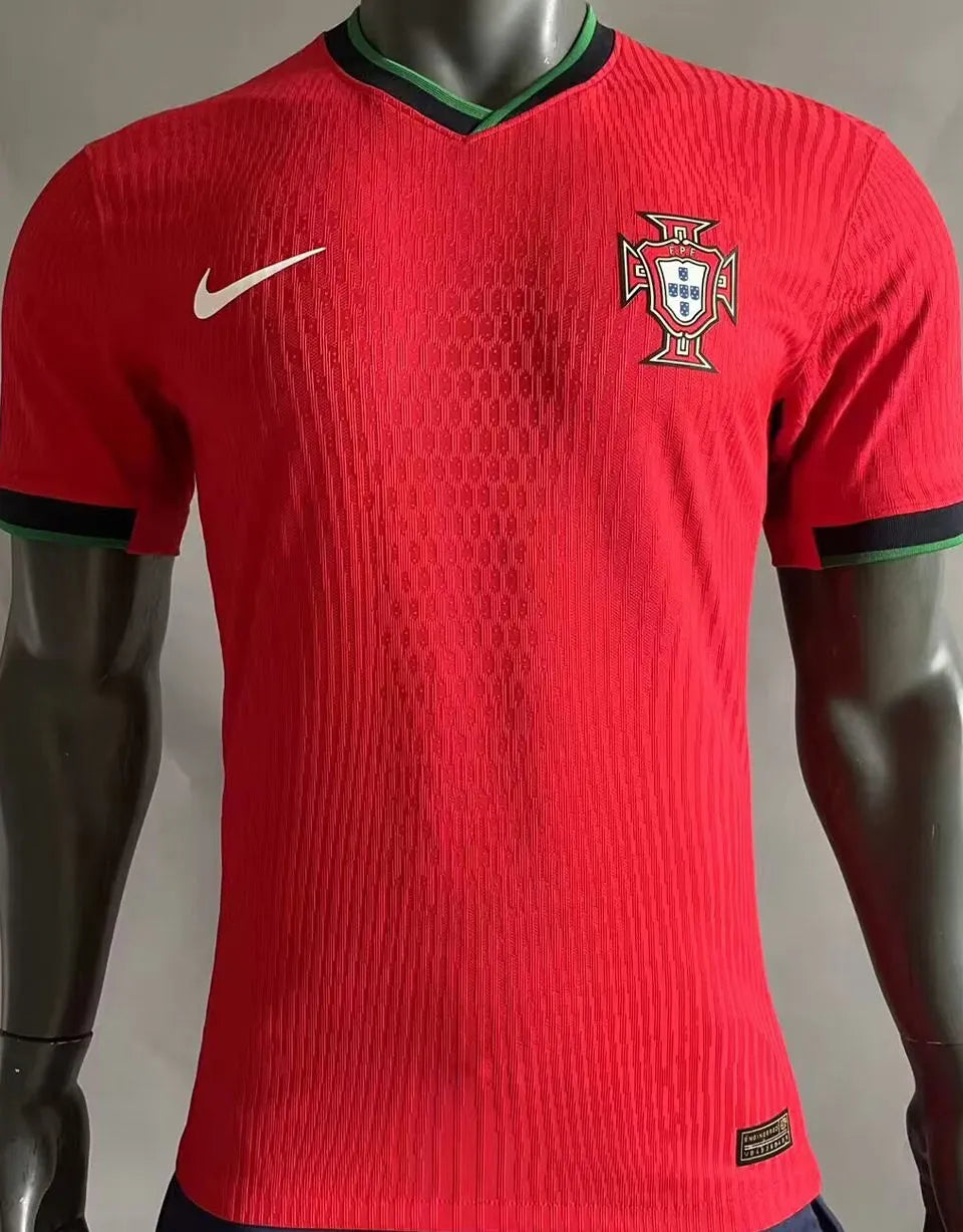 2012 Portugal Home Retro Long Sleeve Soccer Jersey Detail 1