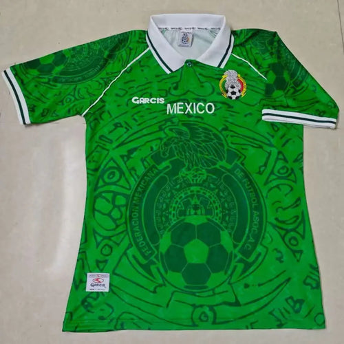 1997 Mexico Green Retro Soccer Jersey Front