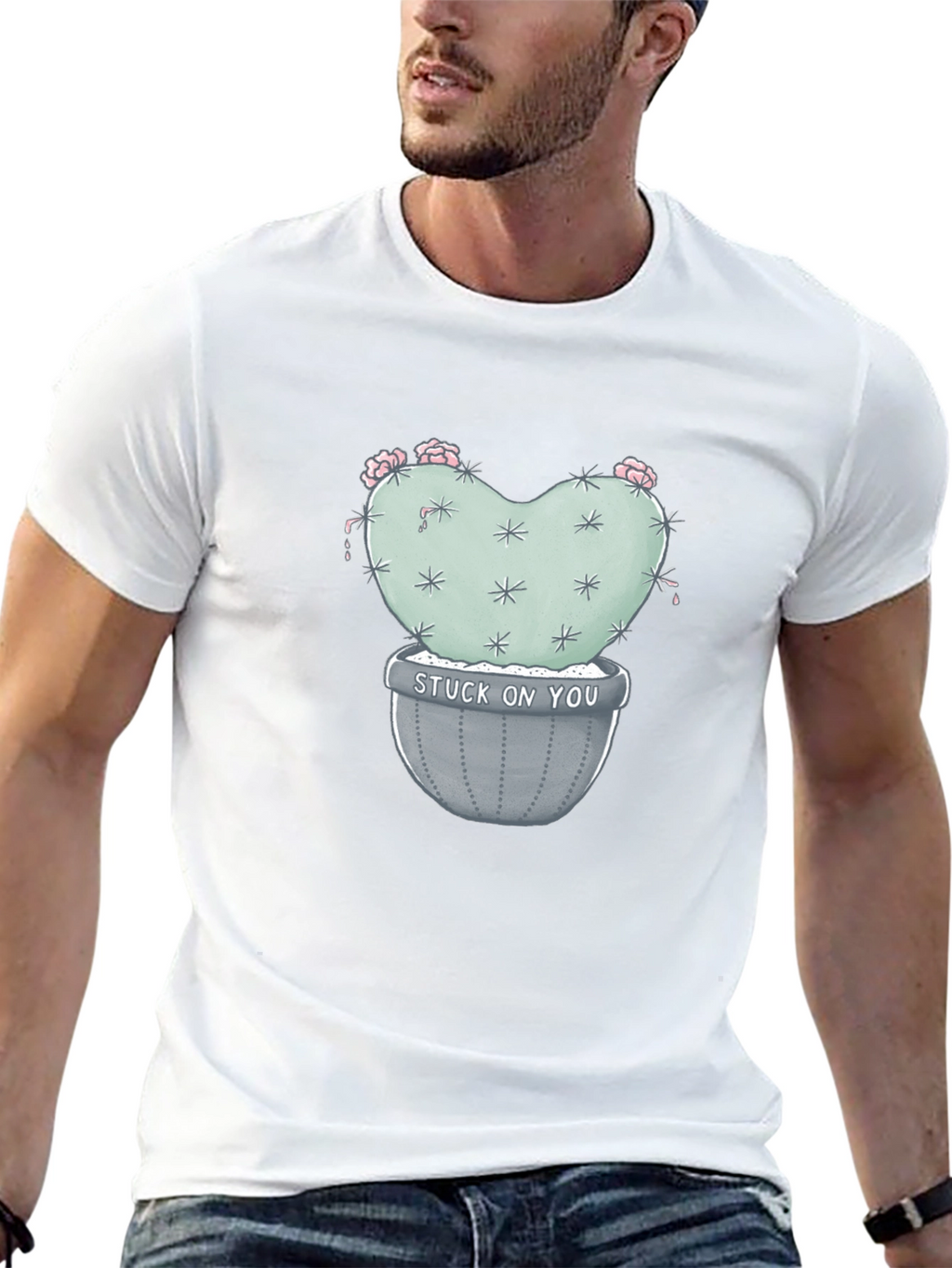 Stuck on You Cactus Tee - Trendy Graphic T-Shirt