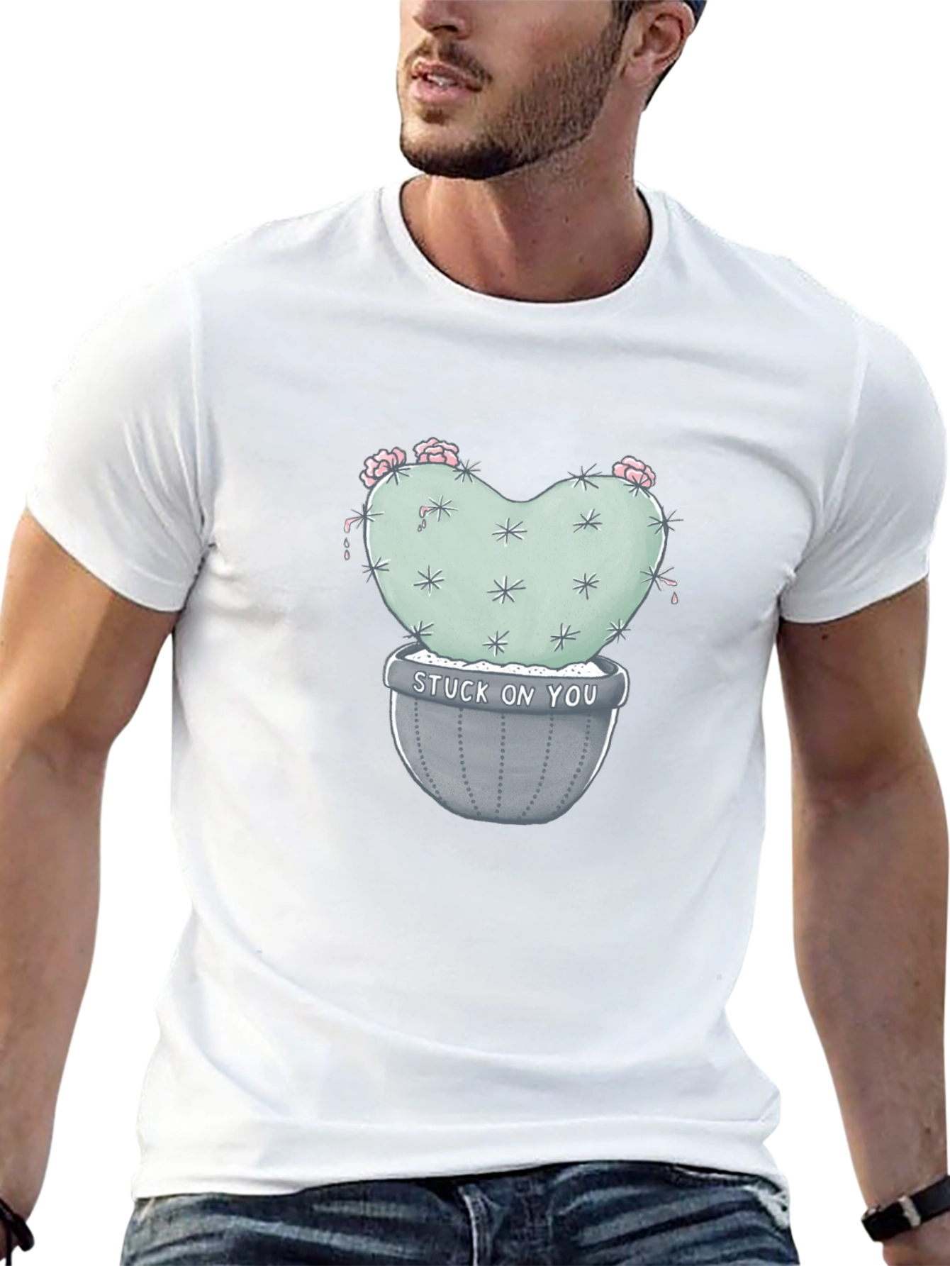 Stuck on You Cactus Tee - Trendy Graphic T-Shirt