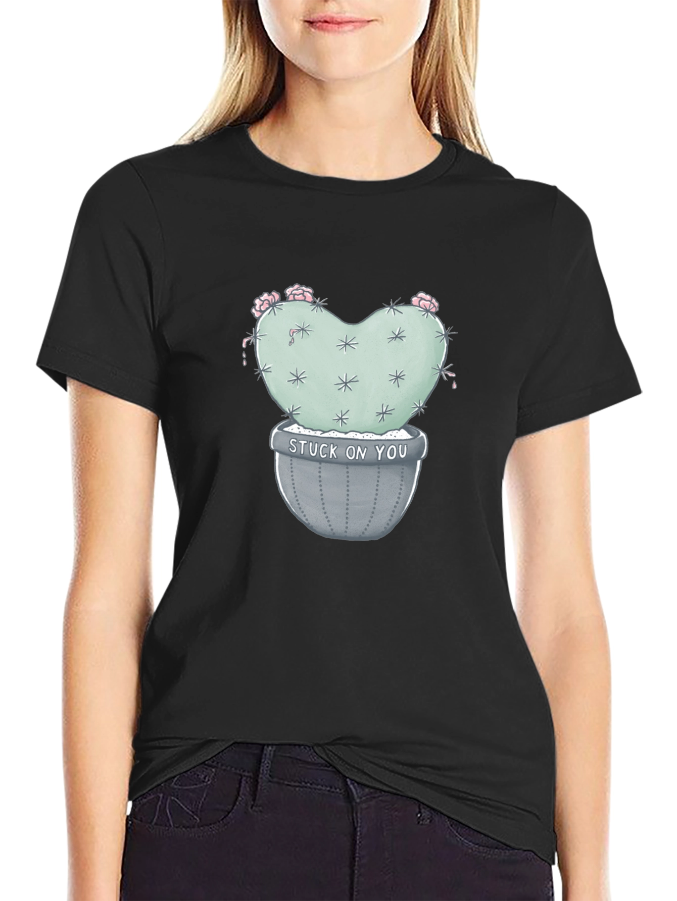 Stuck on You Cactus Tee - Trendy Graphic T-Shirt