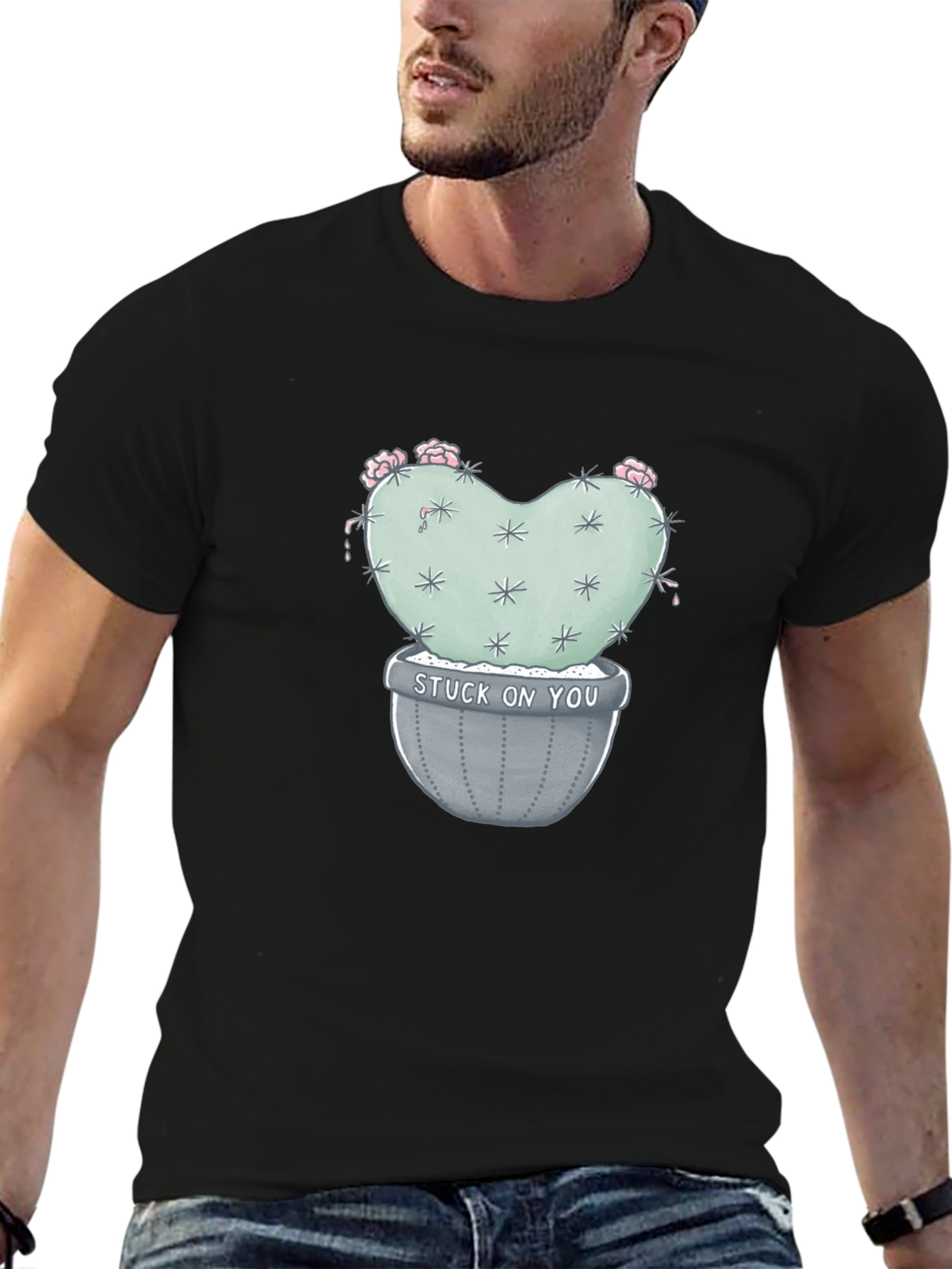 Stuck on You Cactus Tee - Trendy Graphic T-Shirt
