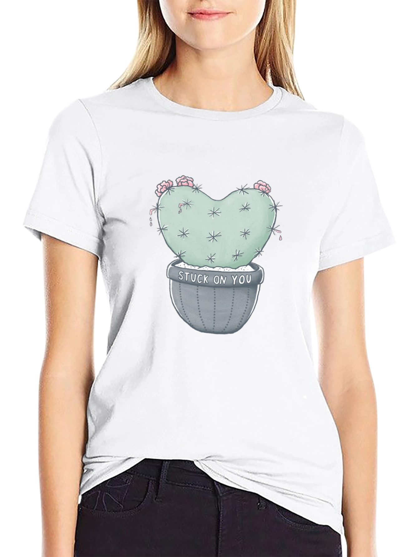 Stuck on You Cactus Tee - Trendy Graphic T-Shirt