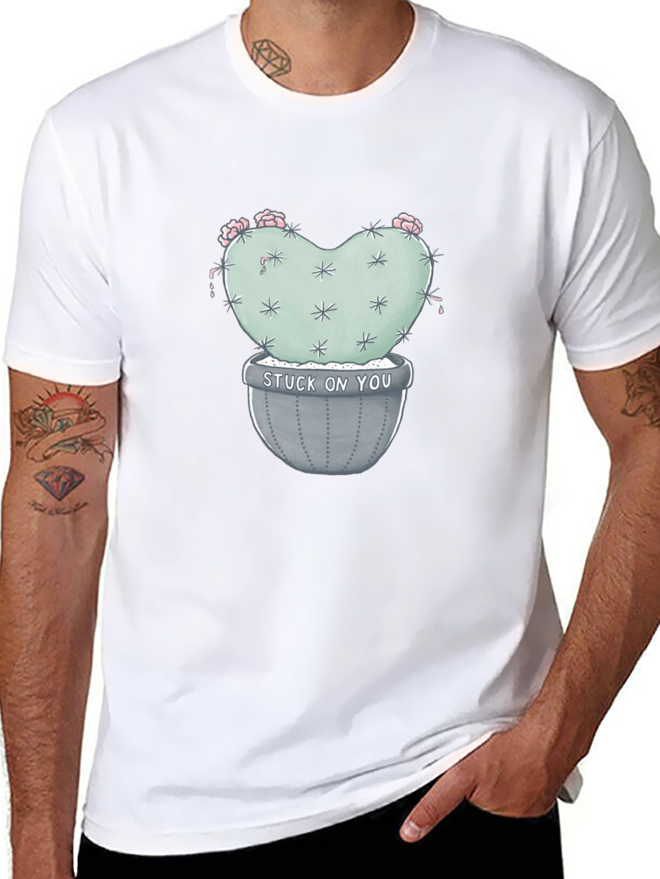 Stuck on You Cactus Tee - Trendy Graphic T-Shirt