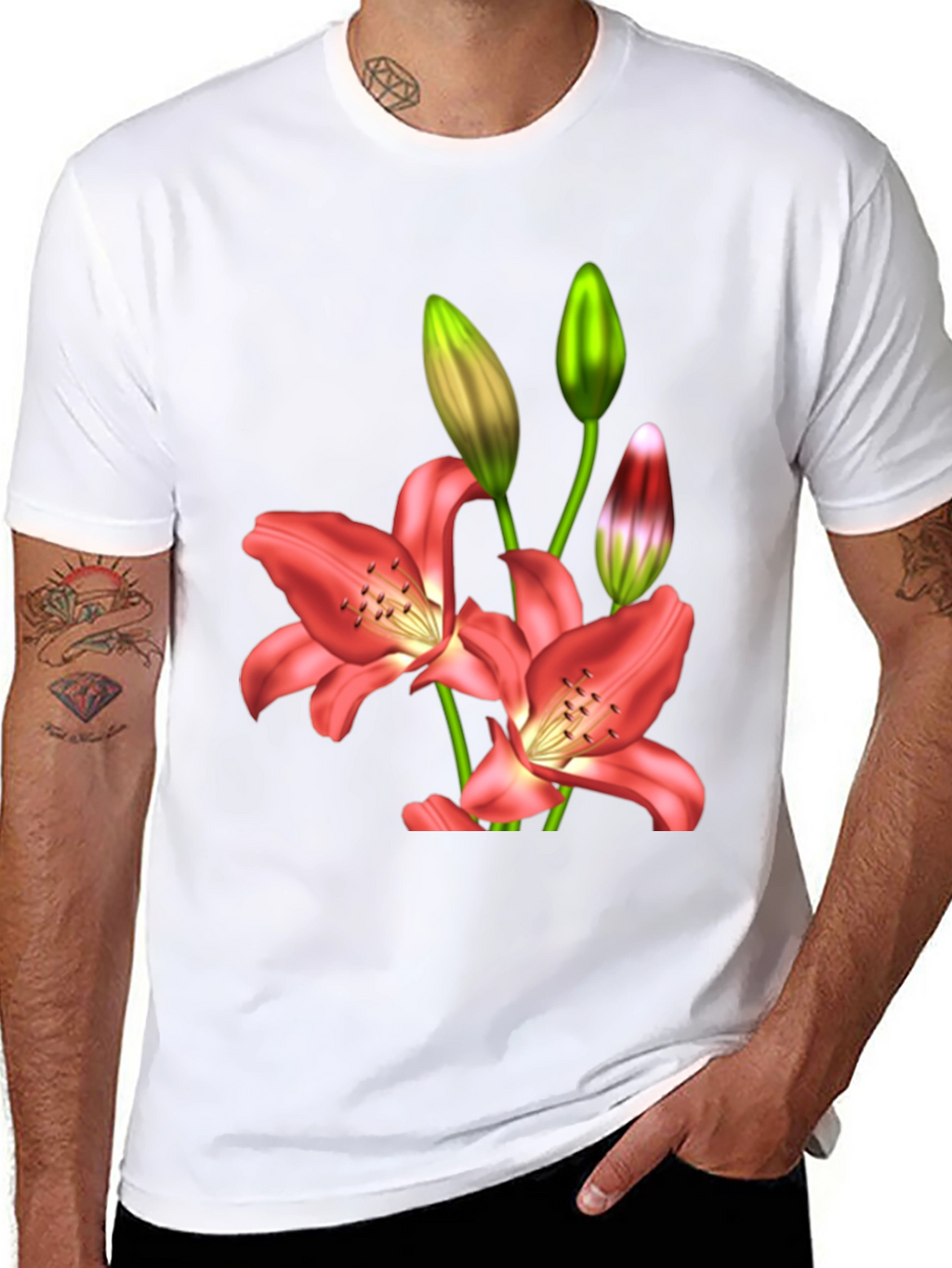 Floral Lily Print T-Shirt