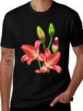 Floral Lily Print T-Shirt