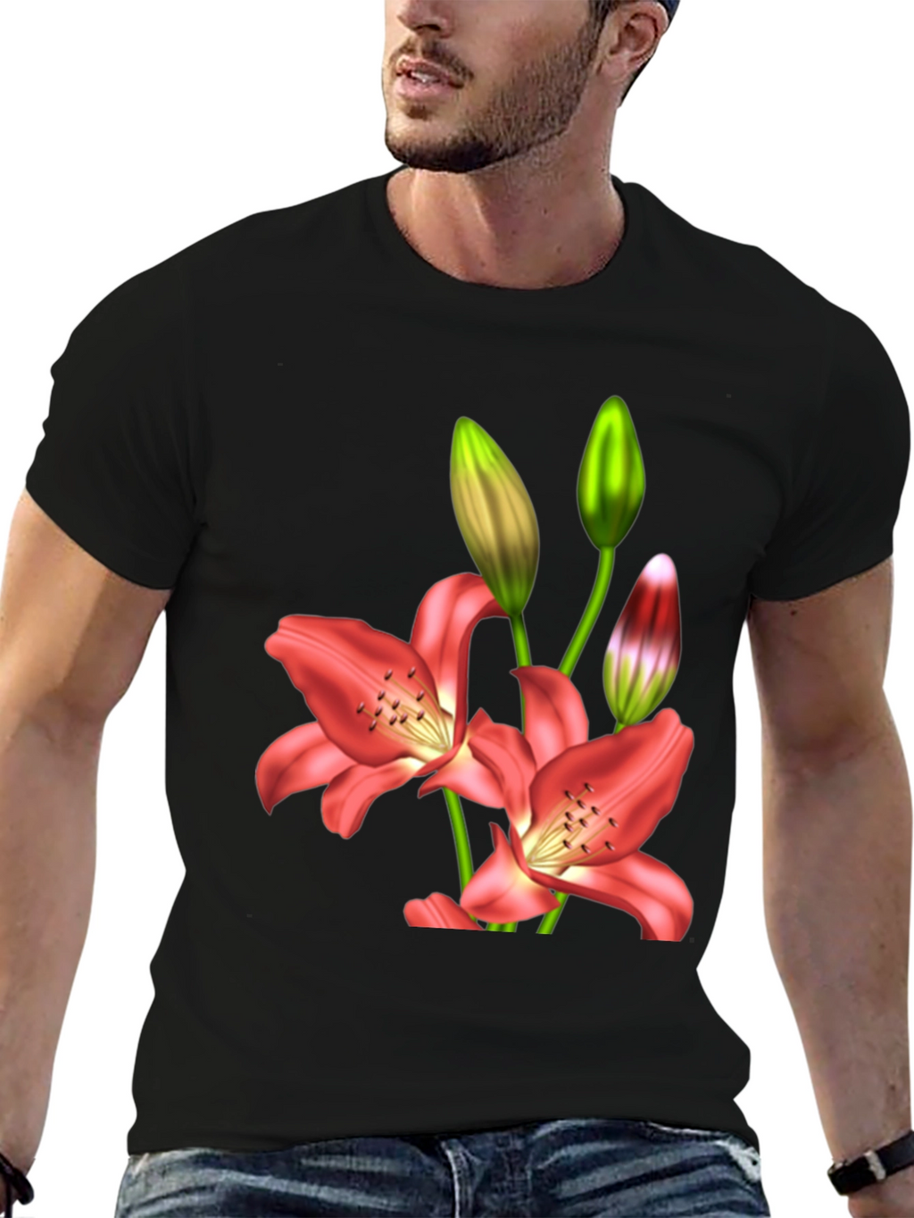 Floral Lily Print T-Shirt