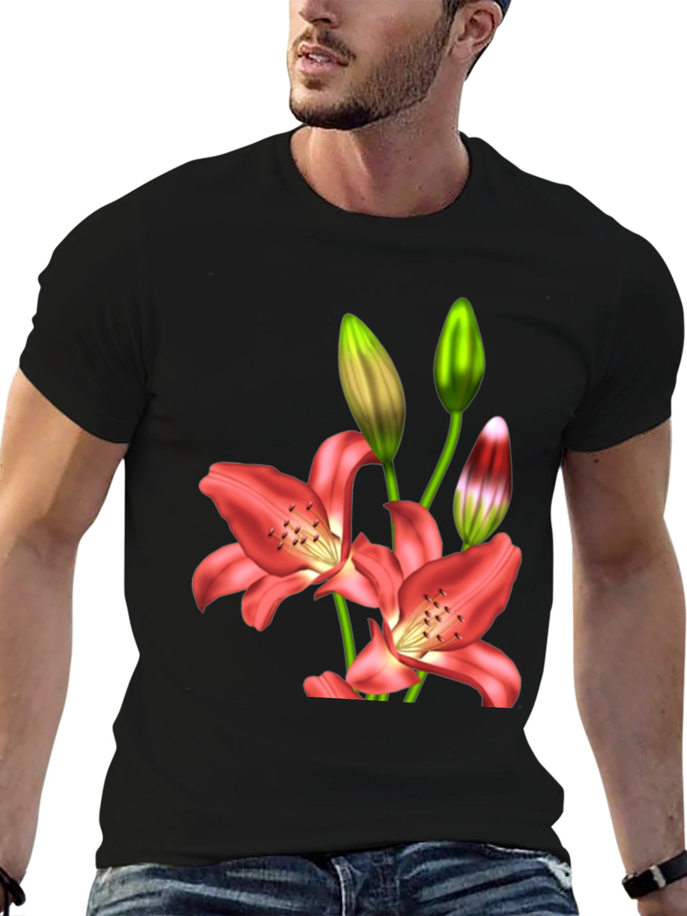 Floral Lily Print T-Shirt