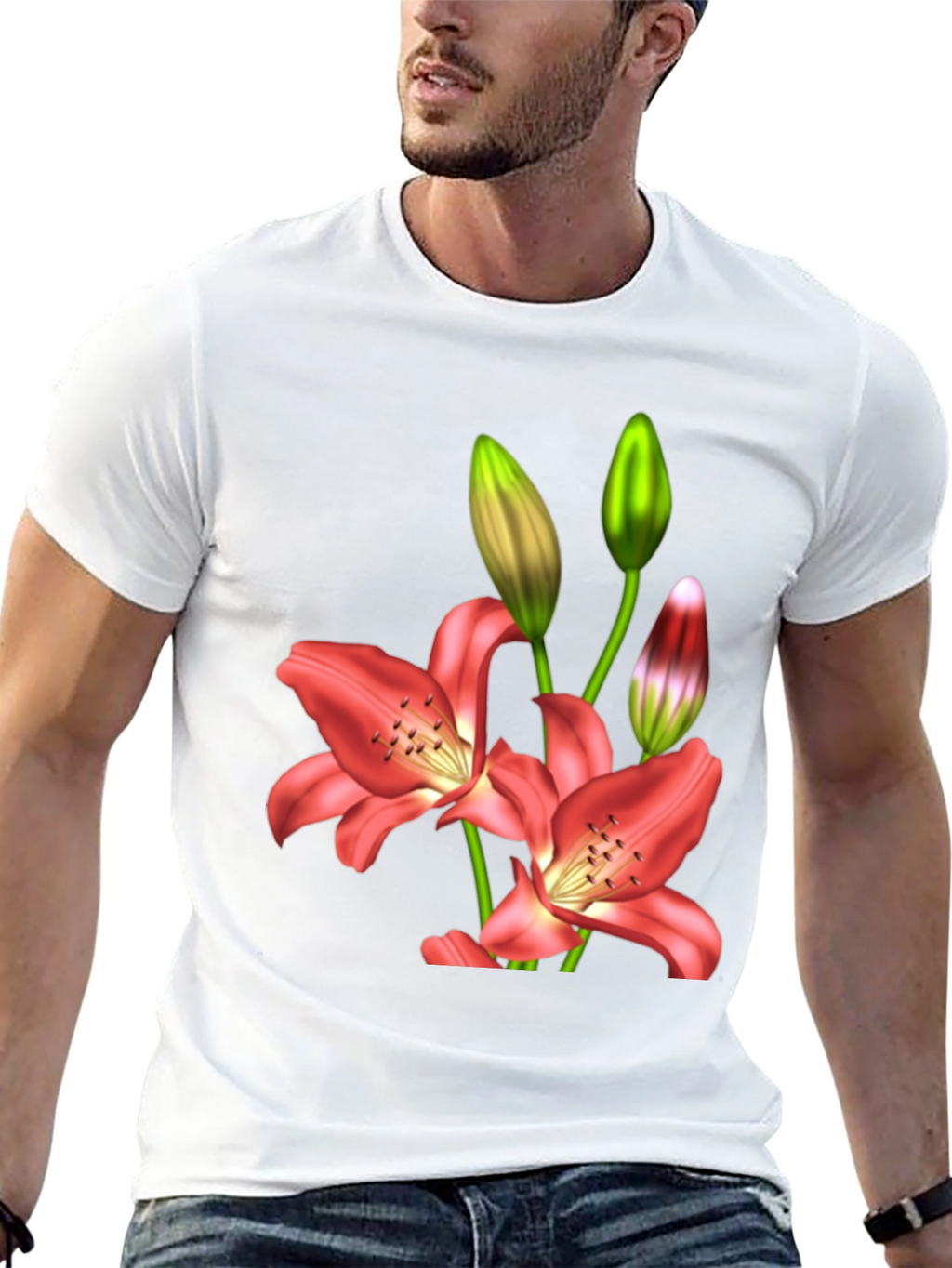 Floral Lily Print T-Shirt