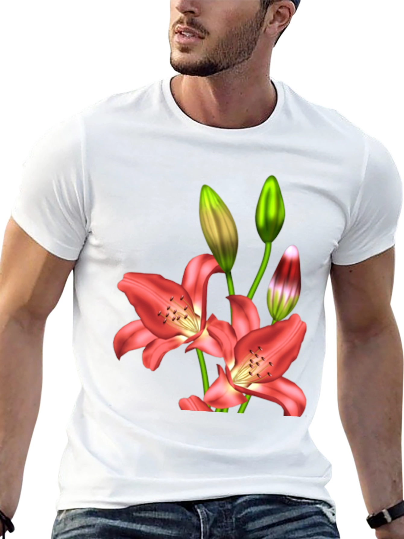 Floral Lily Print T-Shirt