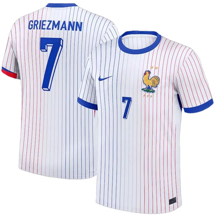 GRIEZMANN #7 France 1:1 Quality Away White Fans Jersey 2024/25 ★★ Front