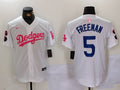 Men's Los Angeles Dodgers Freddie Freeman #5 White Limited Game Player Jerseys