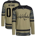 Men's Washington Capitals Camo Military Appreciation Team Authentic Custom Practice Jerseys