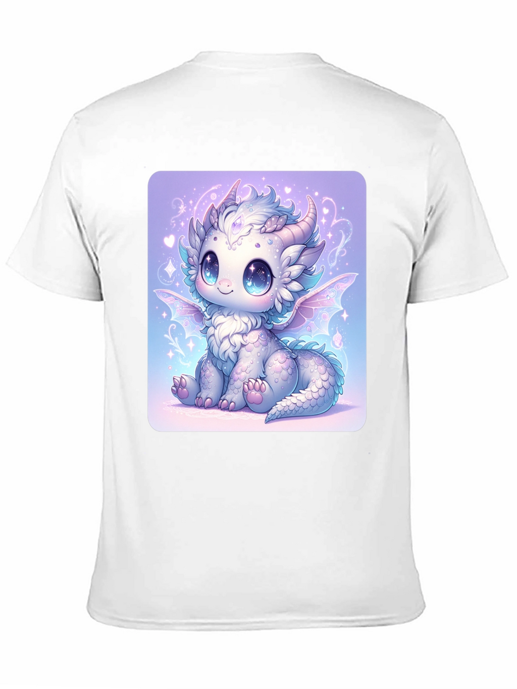 Cute Dragon Graphic Tee - Black Cotton T-Shirt
