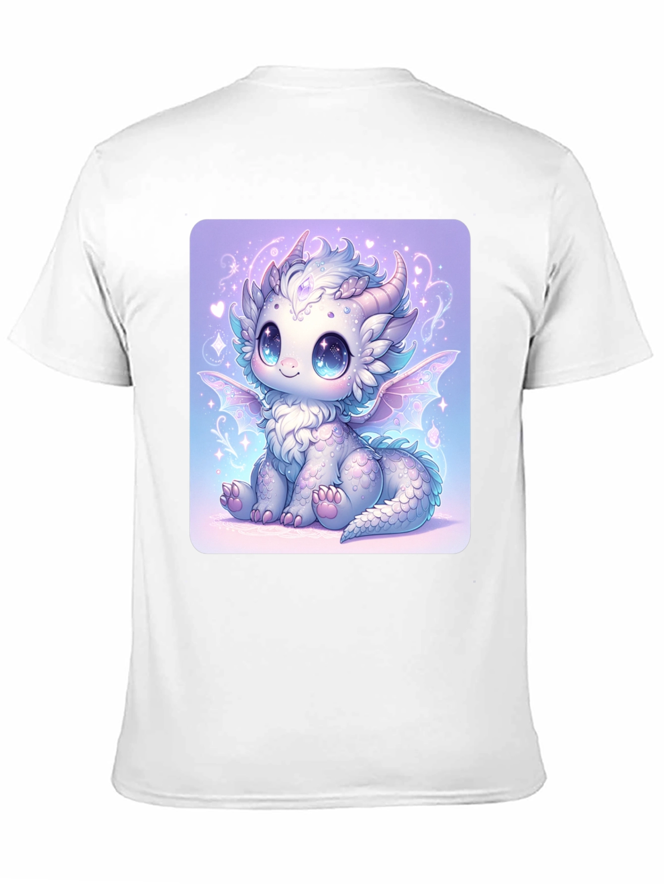 Cute Dragon Graphic Tee - Black Cotton T-Shirt