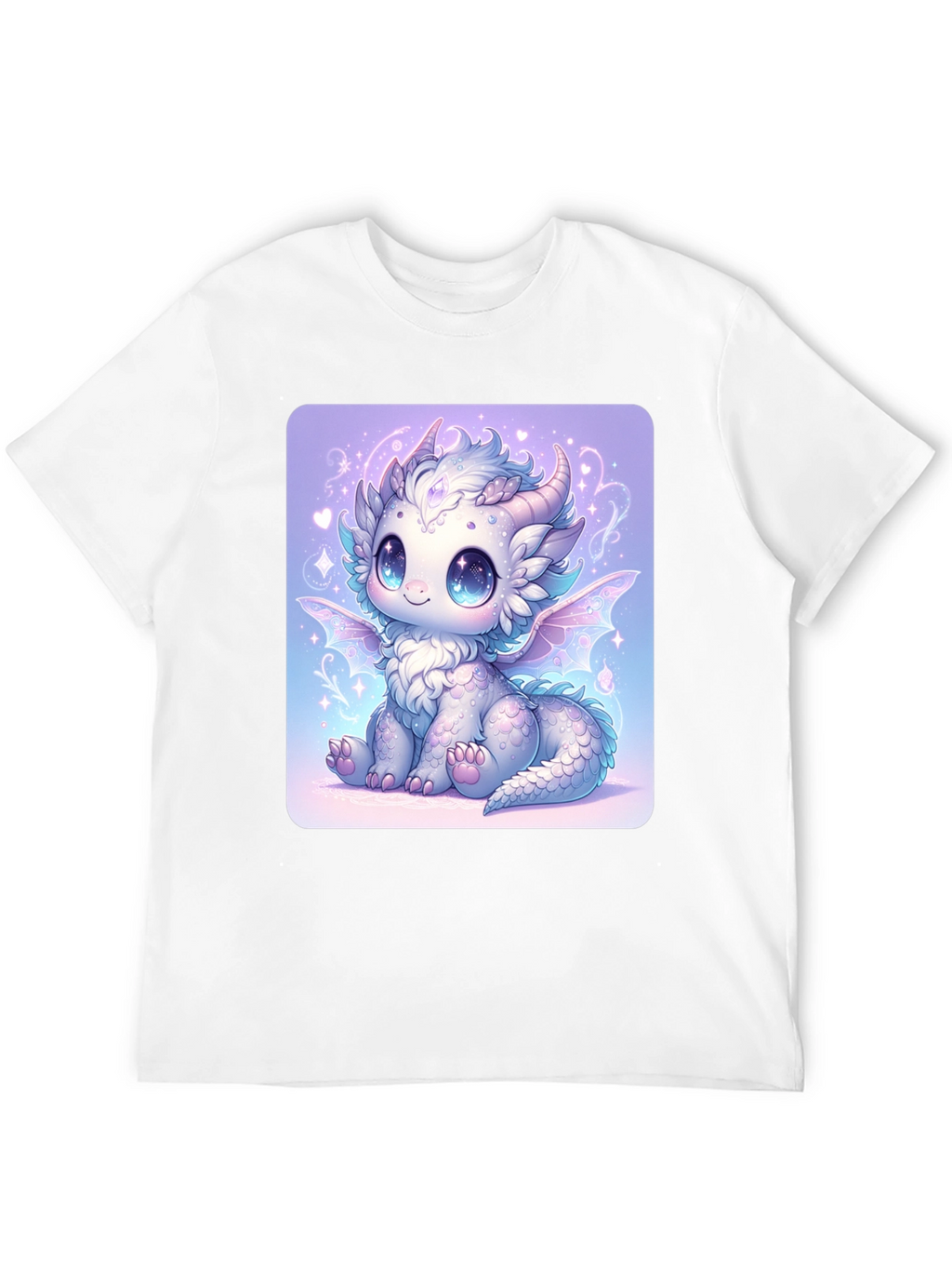 Cute Dragon Graphic Tee - Black Cotton T-Shirt