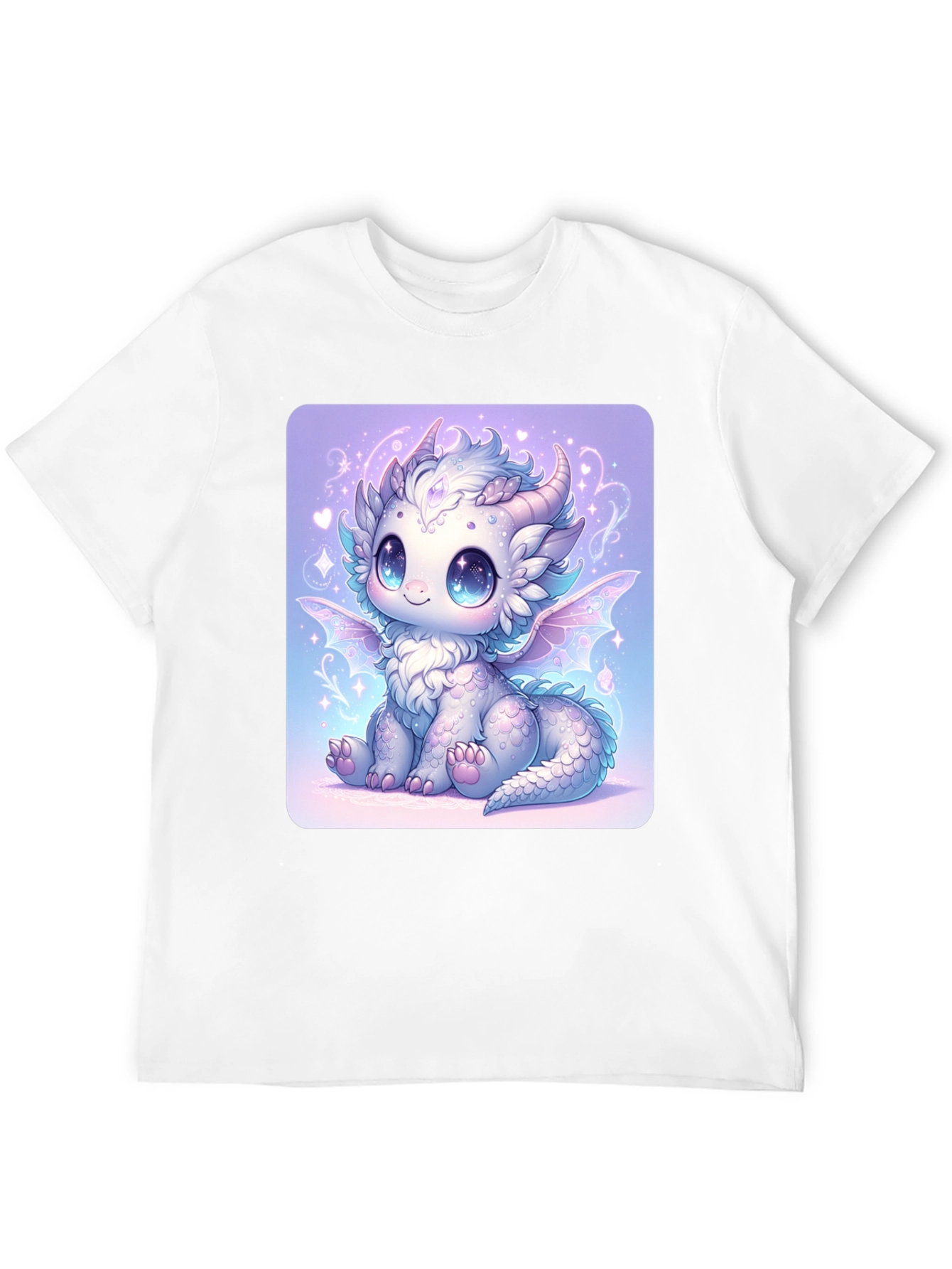 Cute Dragon Graphic Tee - Black Cotton T-Shirt