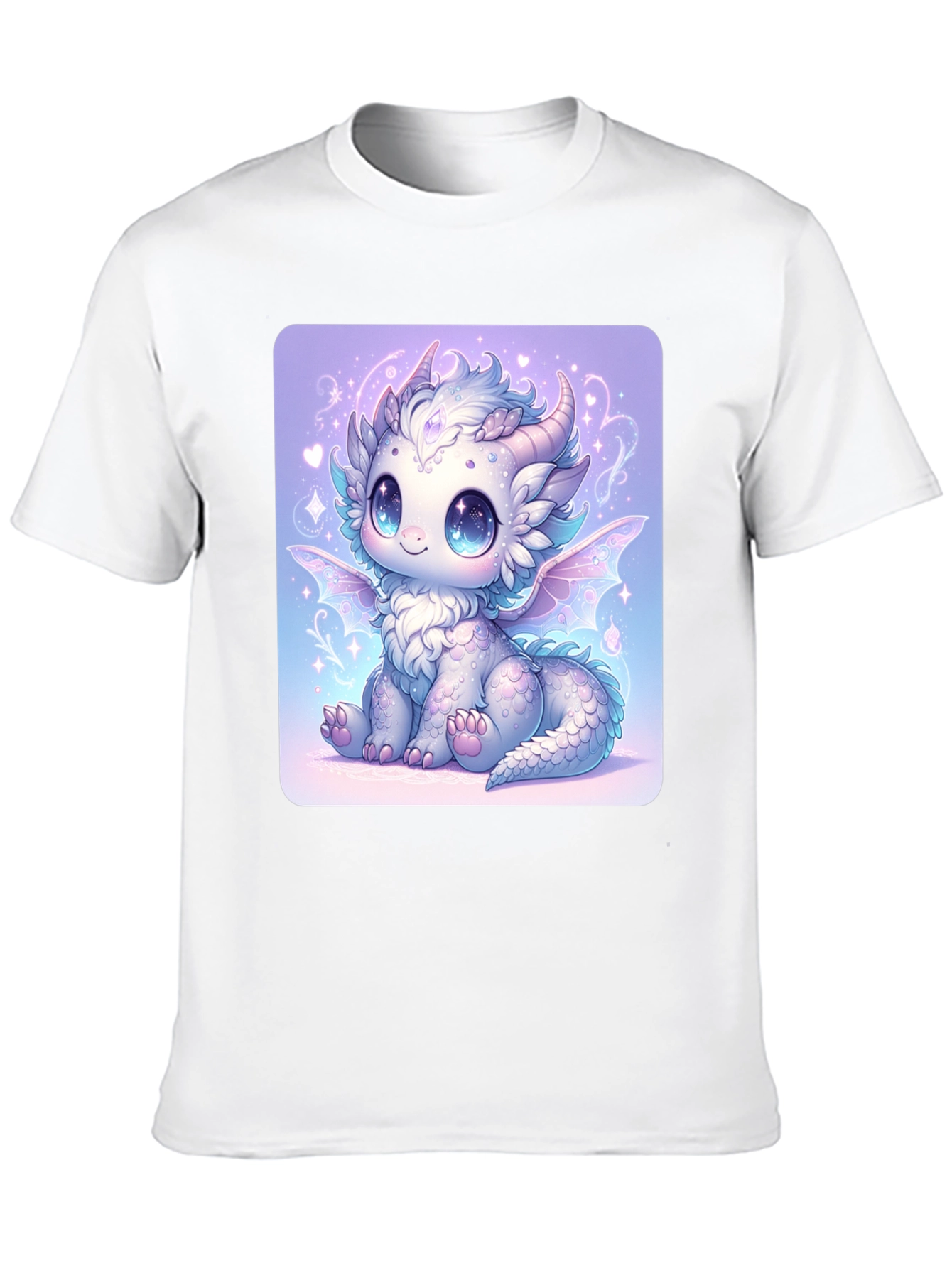 Cute Dragon Graphic Tee - Black Cotton T-Shirt