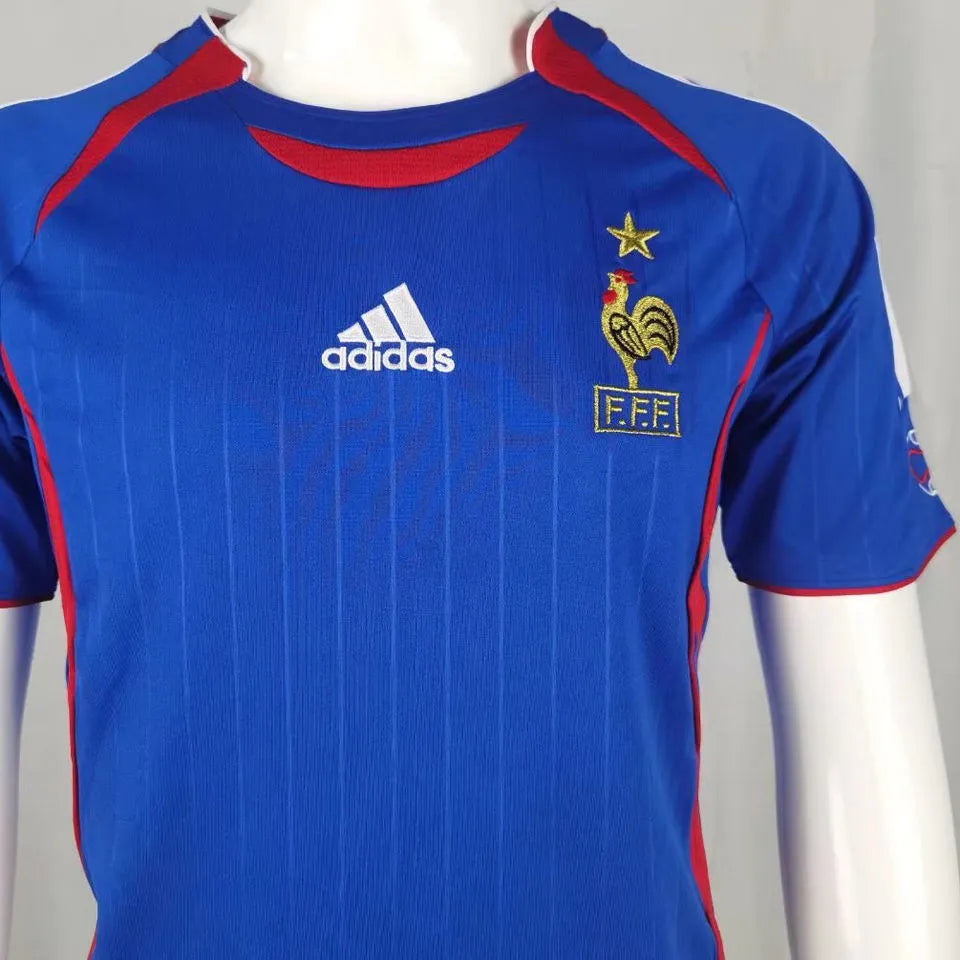2006 France Home Blue Retro Soccer Jersey Detail 1