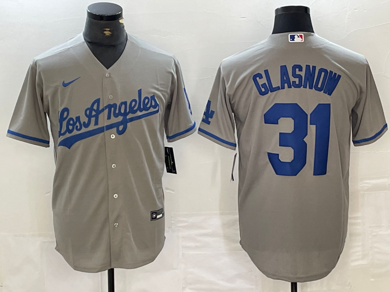 Men's Los Angeles Dodgers Tyler Glasnow #31 Gray Player Jerseys
