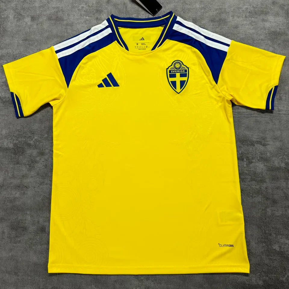 2026/27 Sweden Home Yellow Fans Soccer Jersey Detail 2