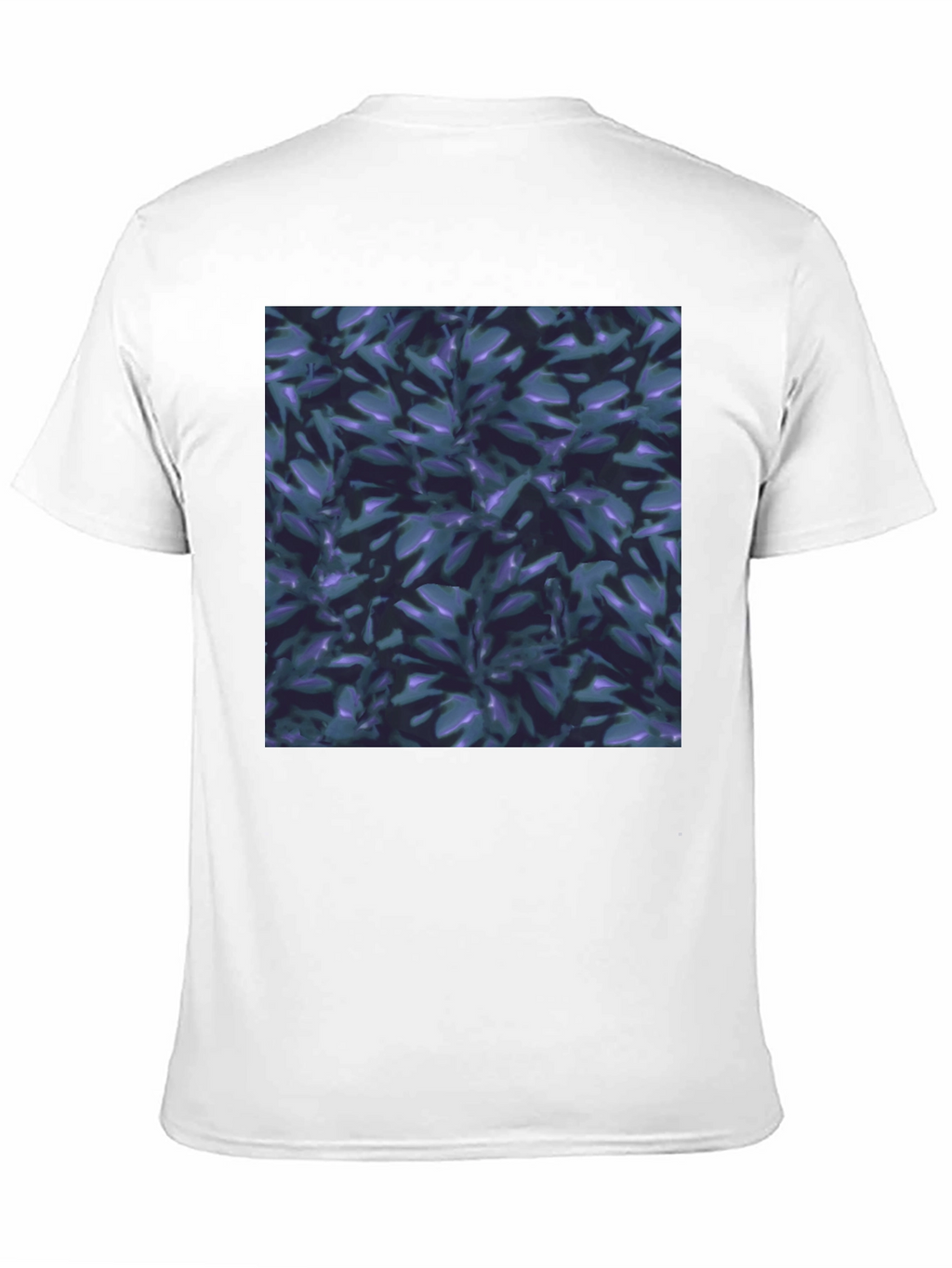 Black T-Shirt with Leaf Pattern Graphic