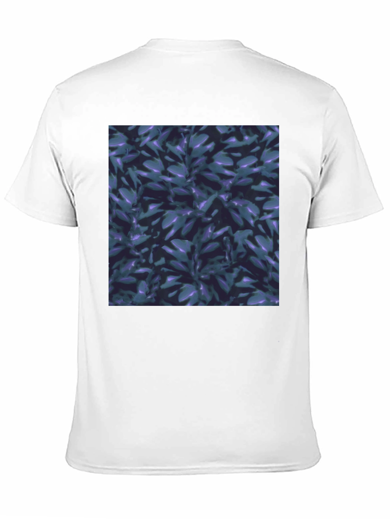 Black T-Shirt with Leaf Pattern Graphic