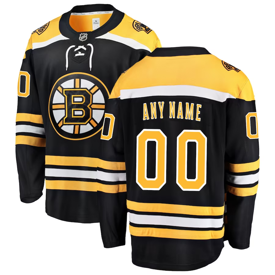 Men's Boston Bruins Fanatics Branded Black Custom Player Jerseys