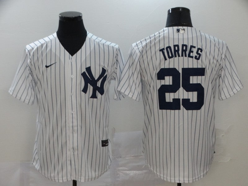 Men's New York Yankees Gleyber Torres #25 White Replica Baseball Jerseys