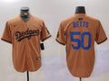 Men's Los Angeles Dodgers Mookie Betts #50 Brown Game Player Jerseys