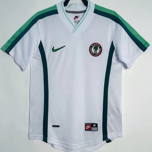 1998 Nigeria Away White Retro Soccer Jersey Front