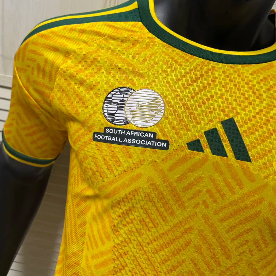 2026/27 South Africa Home Yellow Plyaer Version Soccer Jersey Detail 4