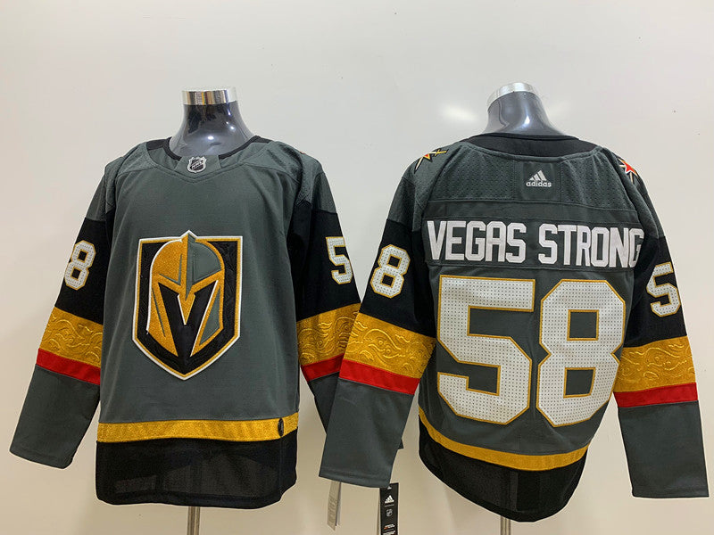 Men's Vegas Golden Knights #58 Gray Breakaway Player Jerseys