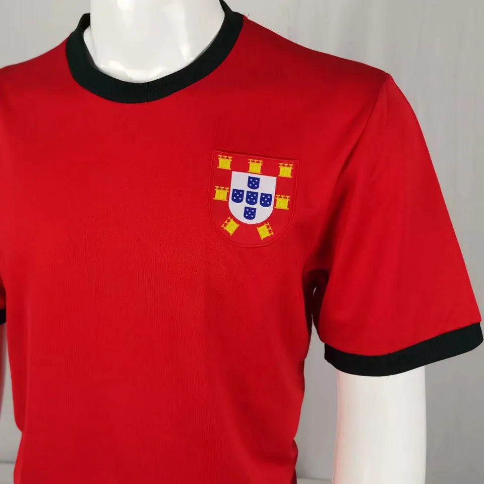 1966/1969 Portugal Home Retro Soccer Jersey Detail 2
