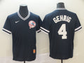 Men's New York Yankees Lou Gehrig #4 Navy Replica Baseball Jerseys