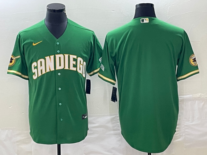 Men's San Diego Padres Green Replica Blank Jerseys