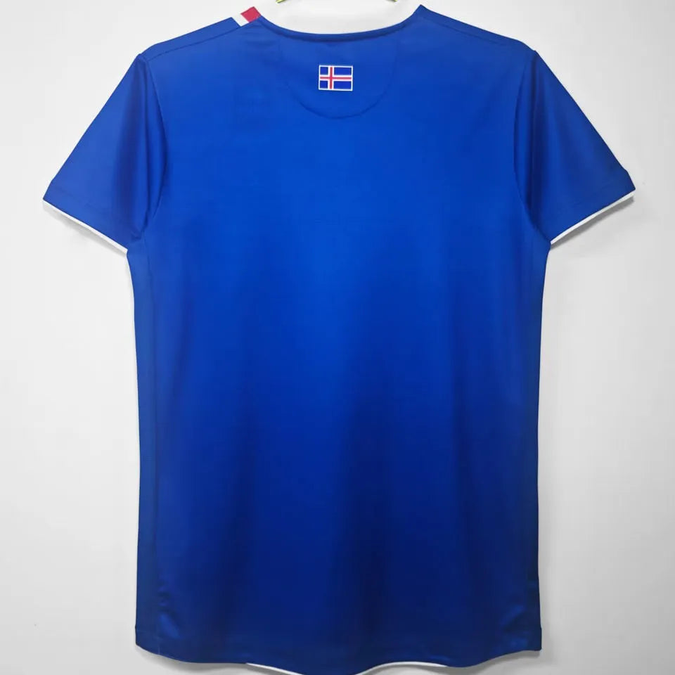 2016/17 Iceland Home Blue Retro Retro Jersey Back