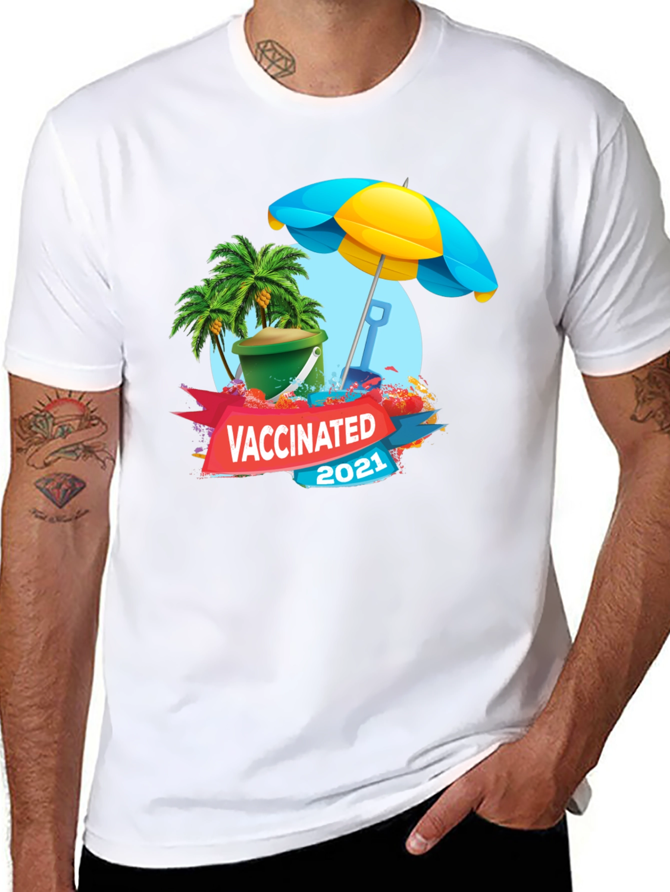 Vaccinated 2021 Beach T-Shirt