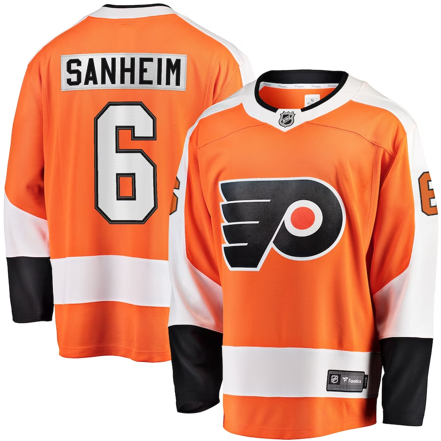 Men's Philadelphia Flyers Travis Sanheim #6 Orange Player Game Jerseys
