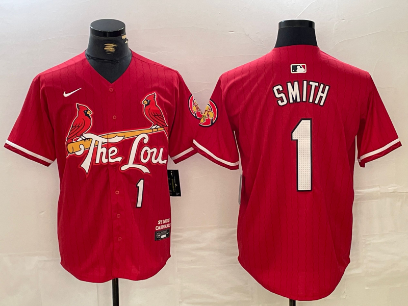 Men's St. Louis Cardinals Ozzie Smith #1 Red 2024 City Connect Limited Player Jerseys