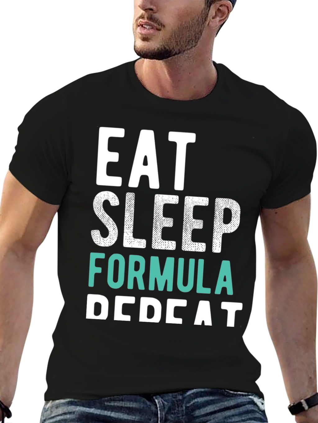 Eat Sleep Formula Repeat Black T-Shirt