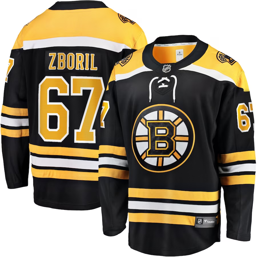 Men's Boston Bruins Jakub Zboril #67 Black Replica Player Jerseys