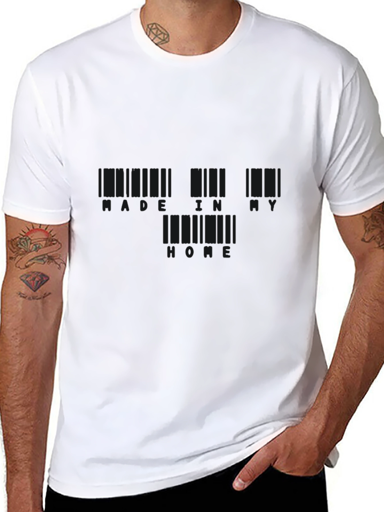 Black Barcode T-Shirt: Made in NY