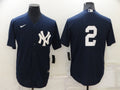 Men's New York Yankees Derek Jeter #2 Navy Replica Player Name Jerseys