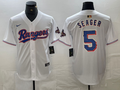 Men's Texas Rangers Corey Seager #5 White 2024 Gold Collection Limited Player Jerseys