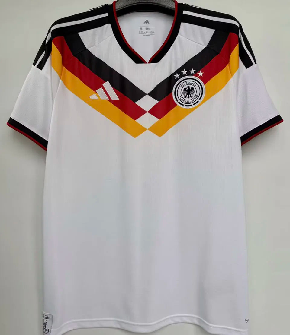 2026/27 Germany 1:1 Quality Home White Fans Soccer Jersey(Have Right Patch 有右臂章 金底白字） Back