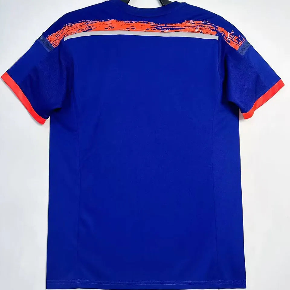 2014 Japan Home Blue Retro Soccer Jersey Back